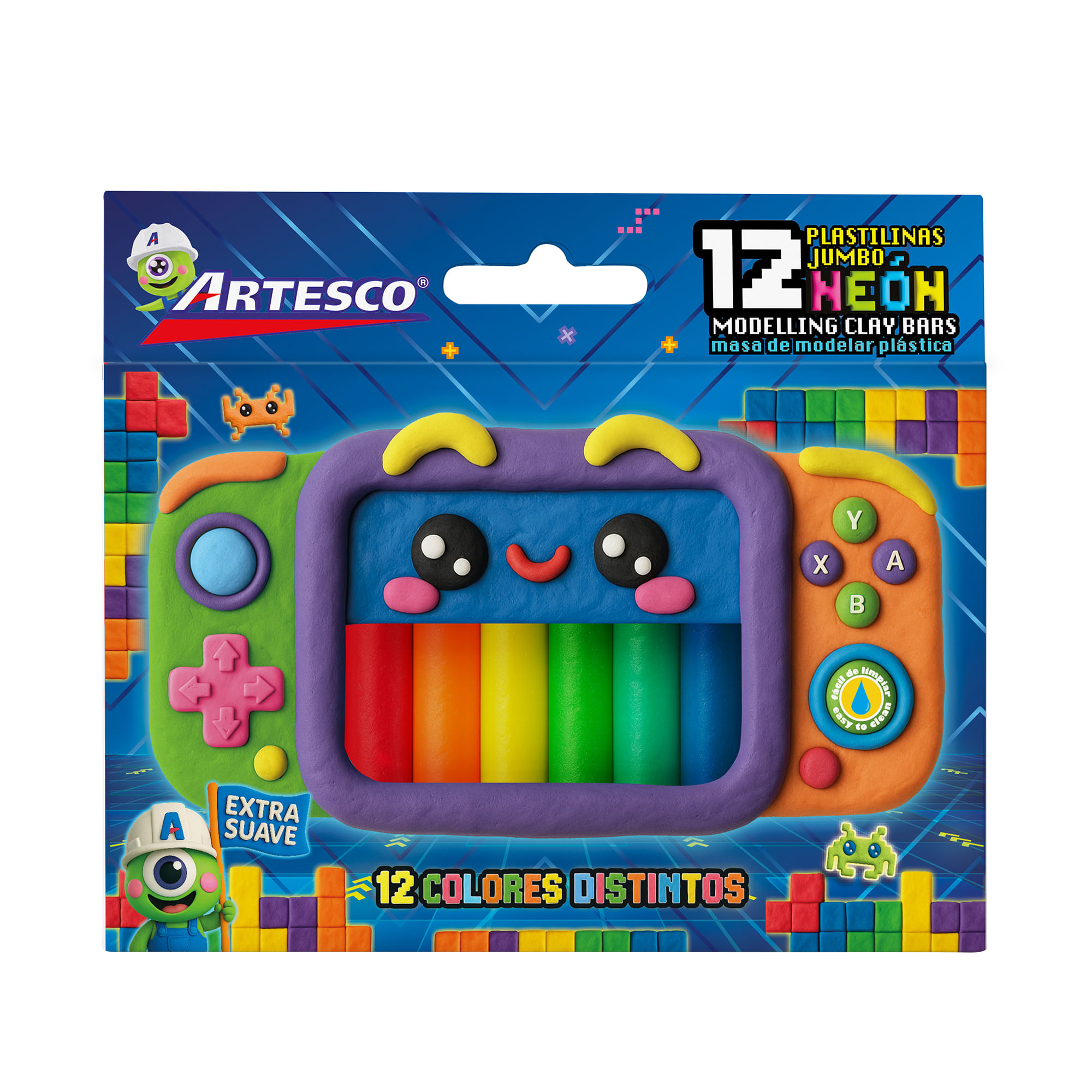 Plastilinas ARTESCO Jumbo Neon Caja 12un