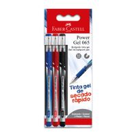 Lapiceros FABER CASTELL Power Gel 065 1-Azul 1-Rojo 1-Negro Pack 3un