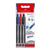 Lapiceros FABER CASTELL Speedx 7 1-Azul 1-Rojo 1-Negro Pack 3un