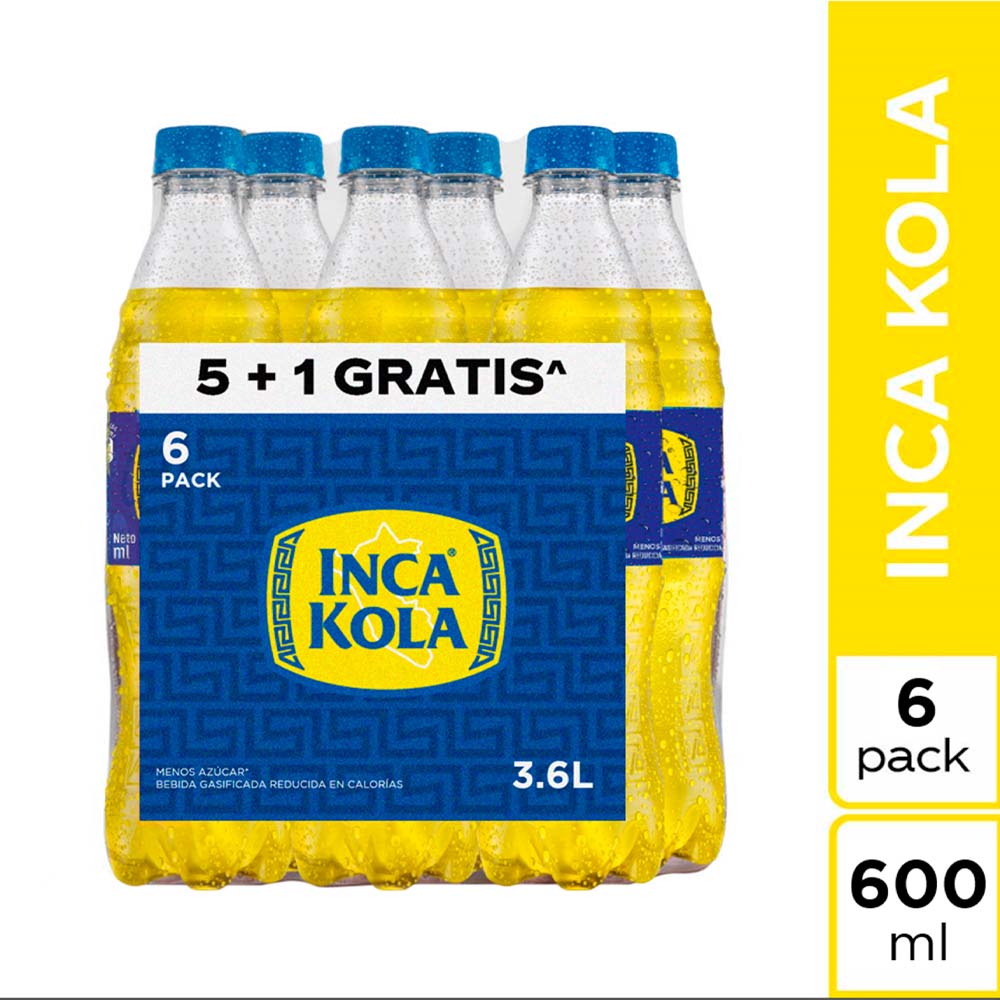 Gaseosa INCA KOLA Botella 600ml Paquete 6un