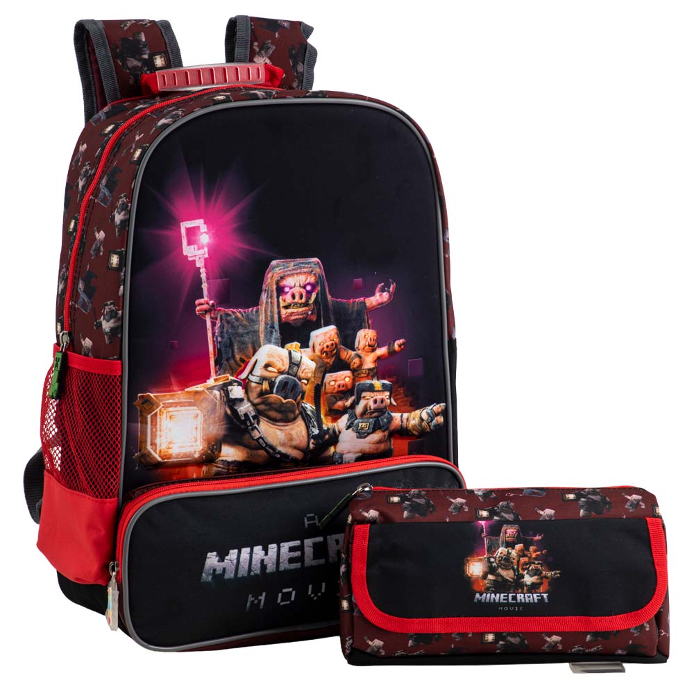 Set Mochila SCOOL Cartuchera Minecraft