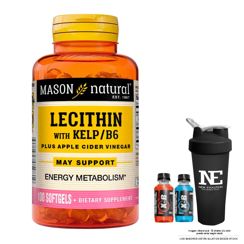 VITAMINAS MASON NATURAL - LECITINA KELP B6 (100 SOFTG) + SHAKER