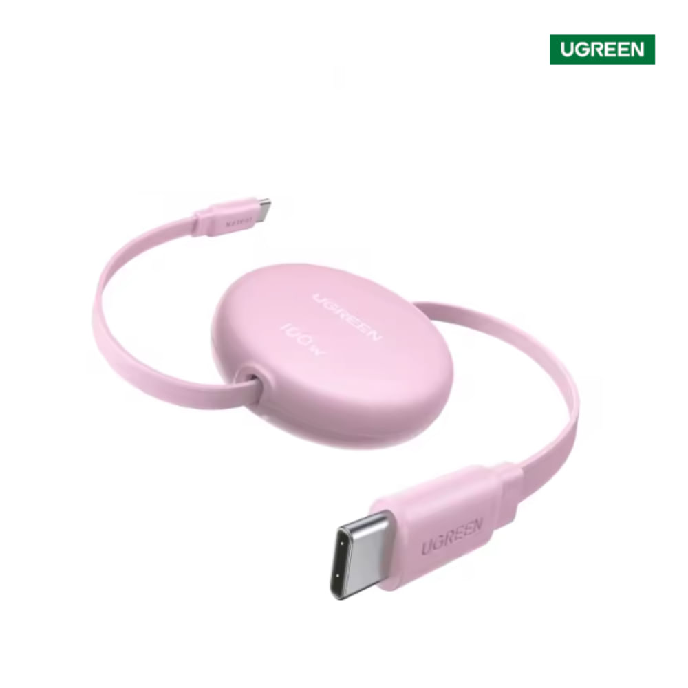 UGREEN Cable Retractil Tipo C 100w Rosado