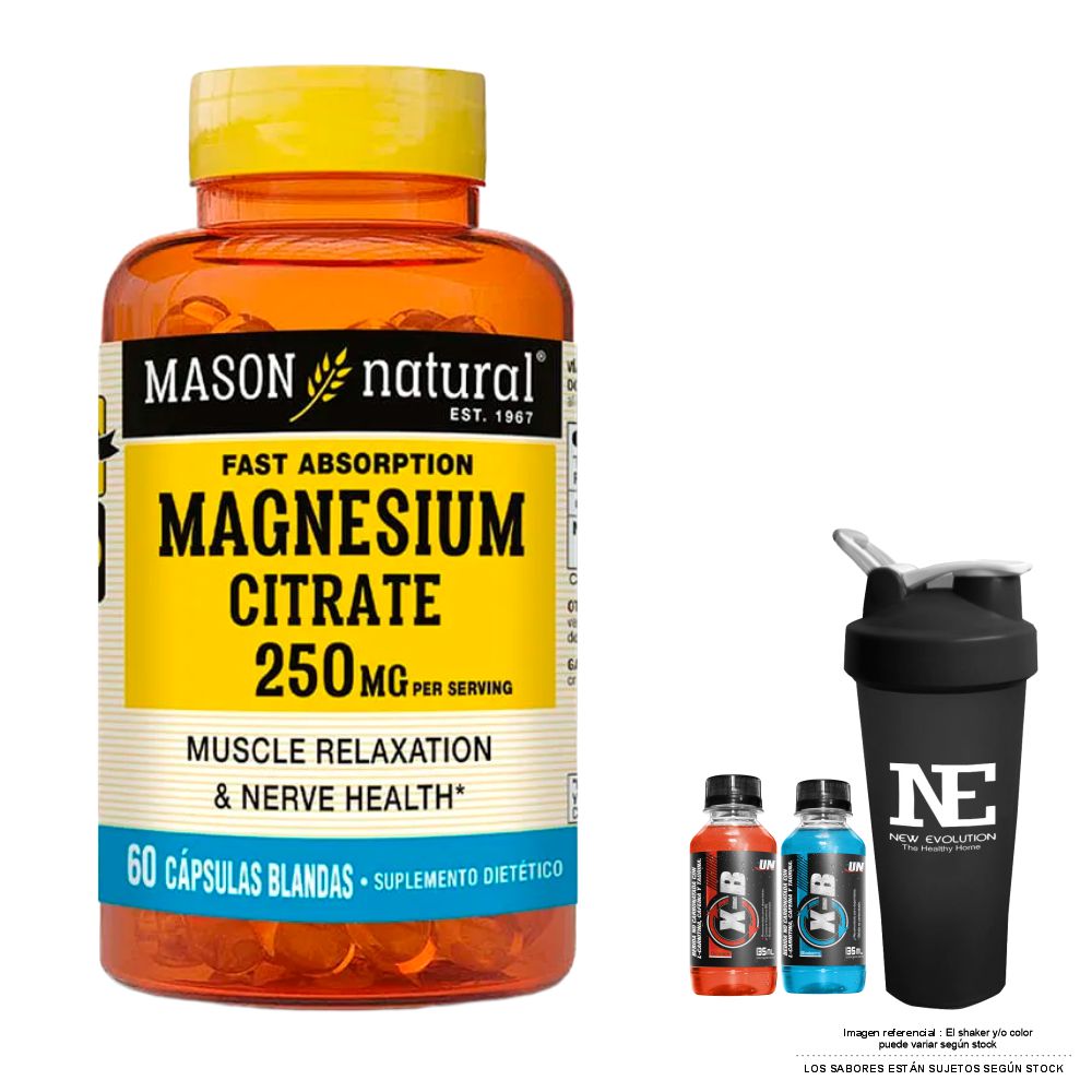 VITAMINAS MASON NATURAL - CITRATO DE MAGNESIO (60 SOFTG) + SHAKER
