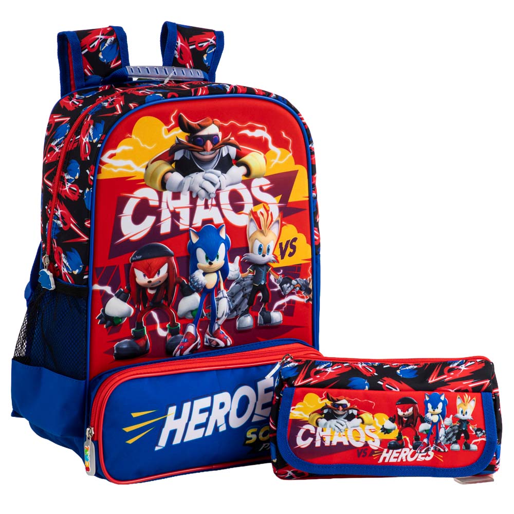 Set Mochila SCOOL Cartuchera Sonic