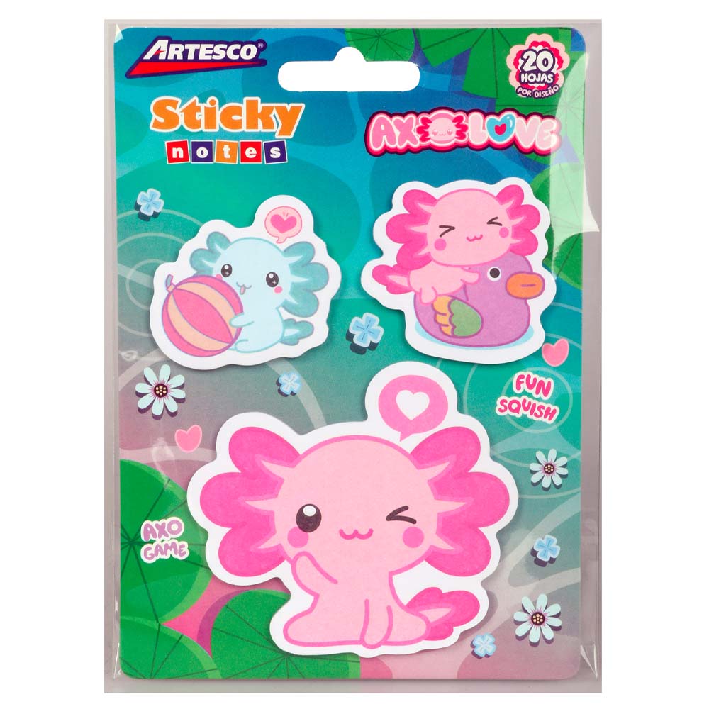 Notas Adhesivas ARTESCO Axolove 60 Hojas (Modelos Aleatorios)
