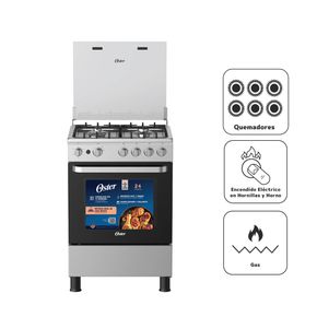Oster 6 Hornillas Gas Inox OS-PGSBMI2404IGS