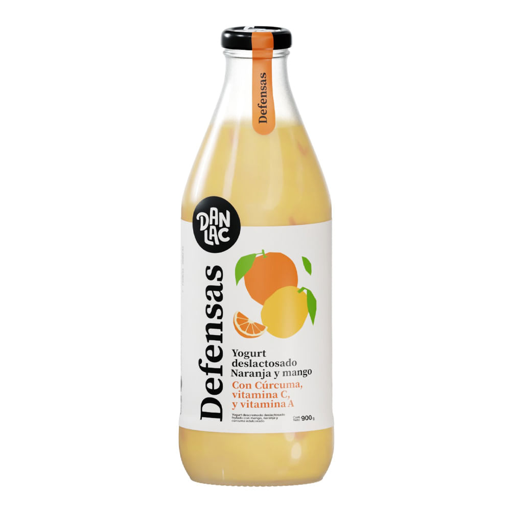 Yogurt Funcional DANLAC Defensas Naranja, Mango y Cúrcuma Botella 900g