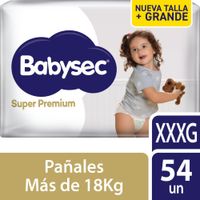 Pañales para Bebé BABYSEC Super Premium XXXG Paquete 54un