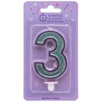 Vela de Cumpleaños MARSHALL & MASON Multicolor Deluxe Glitter #3