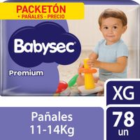 Pañales para Bebé BABYSEC Premium Talla XG Paquete 78un