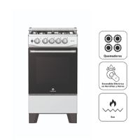 Cocina de Pie a Gas INDURAMA 4 Quemadores Matisse Gris