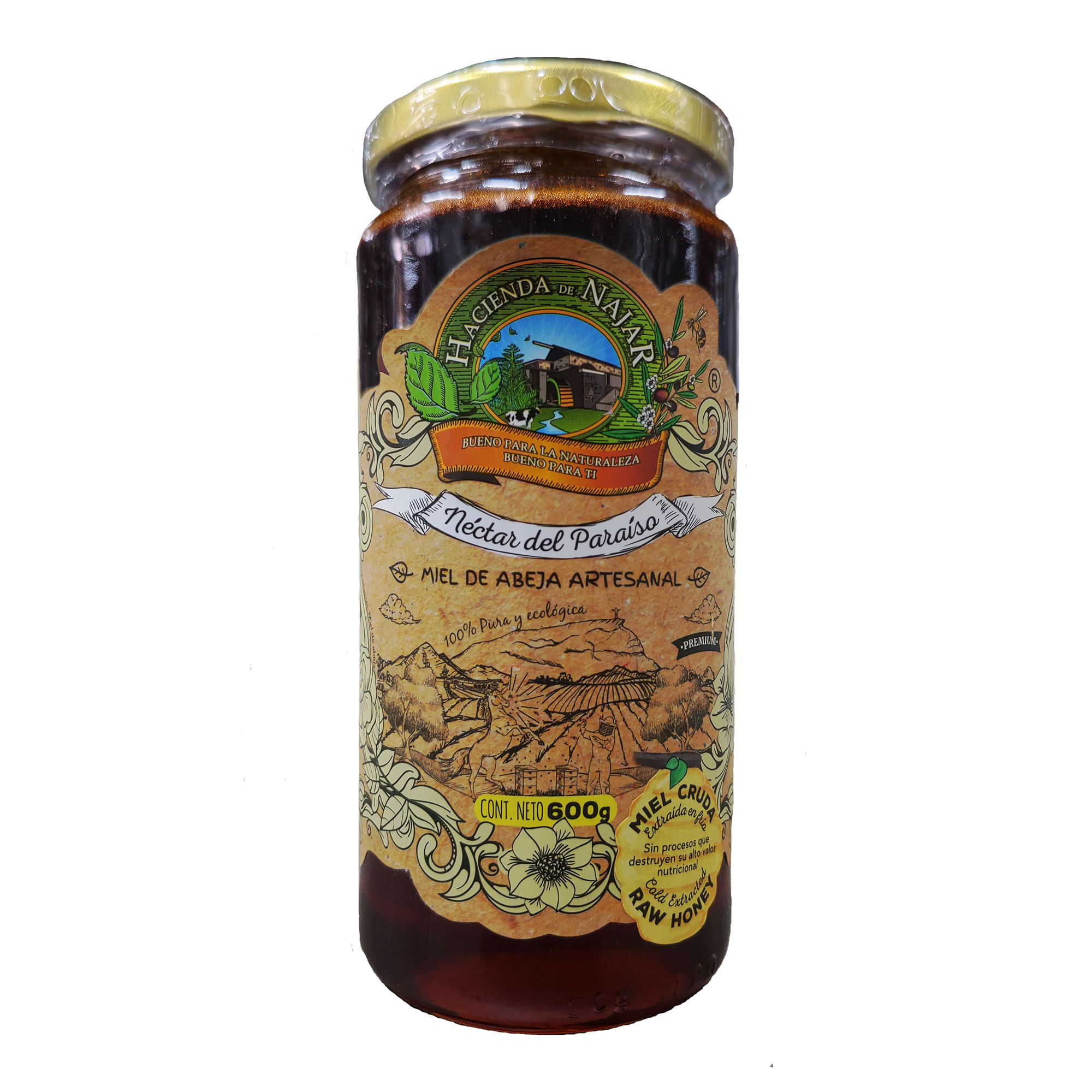 Miel de Abeja HACIENDA DE NAJAR PLAZA VEA Frasco 600g