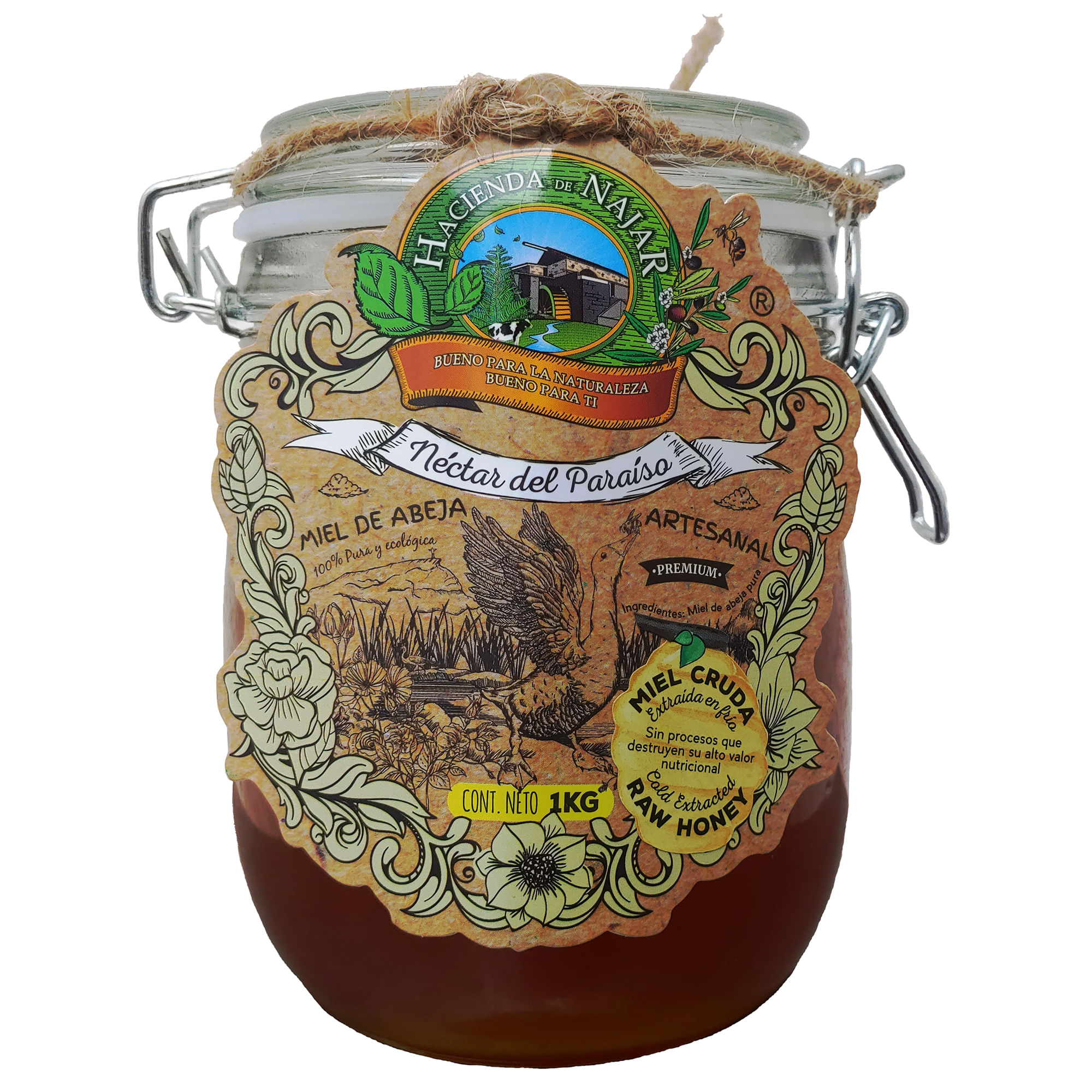 Miel de Abeja HACIENDA DE NAJAR PLAZA VEA Frasco 1kg