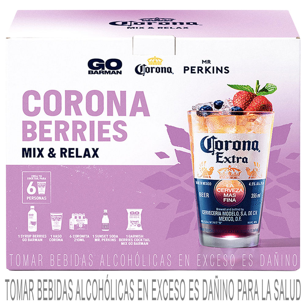 Cerveza CORONA Berries Mix & Relax Caja 6un