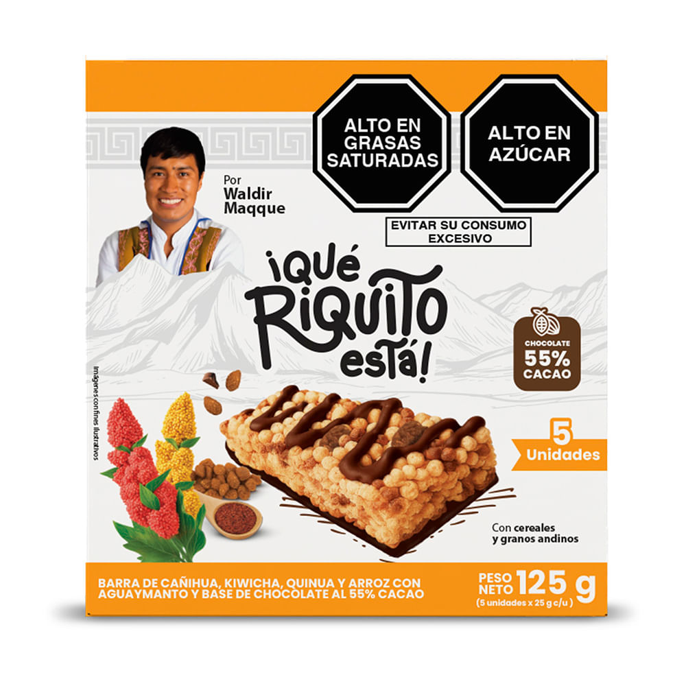 Barra de Cereal NEGUSA ¡Qué Riquito Está! Aguaymanto Paquete 5un