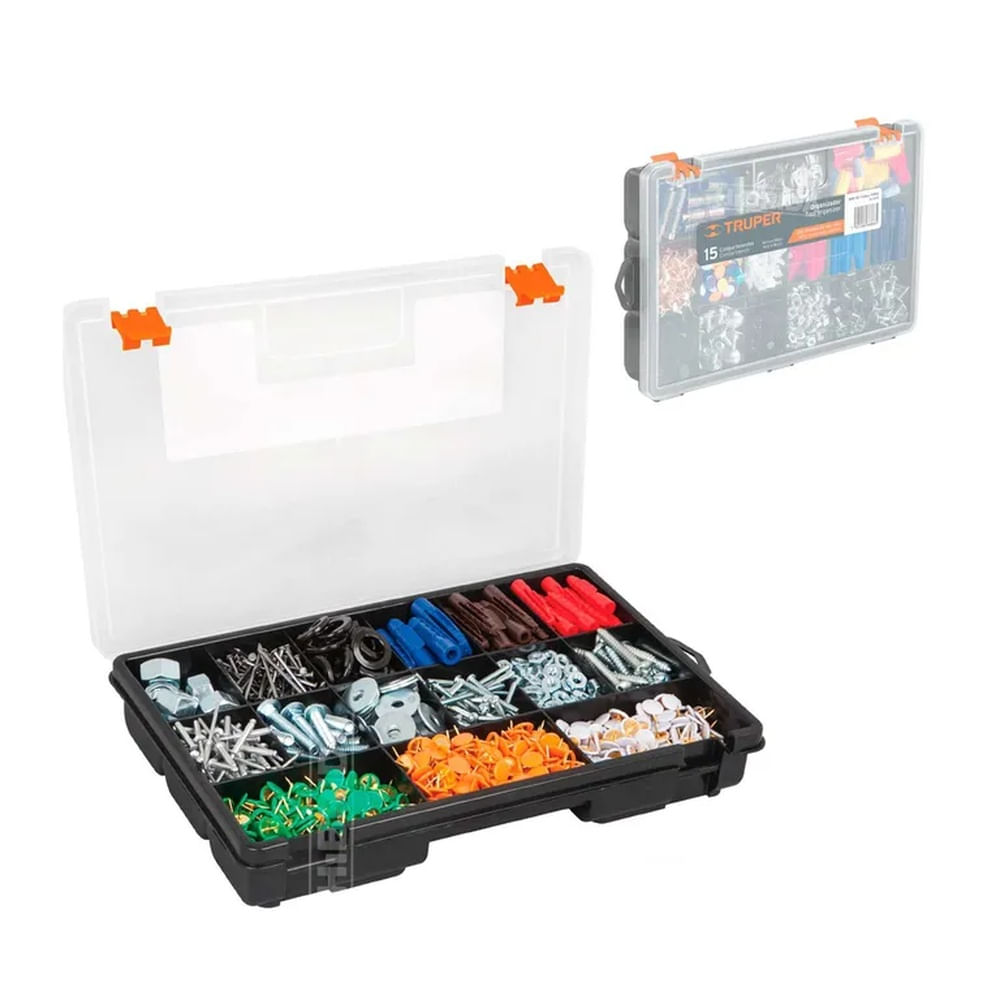 ORGANIZADOR 11'' CAJA HERRAMIENTA TRUPER 15 COMPARTIMENTOS
