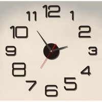 Reloj Pared 3D Grande Decorativo Minimalista Adhesivo Números Diseño Moderno Hogar ZH180910
