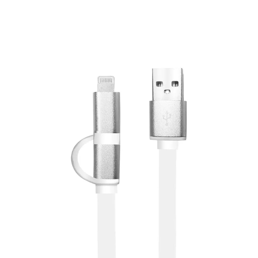 CABLE 2 EN 1 MICRO USB Y LIGHTNING 1.8 M