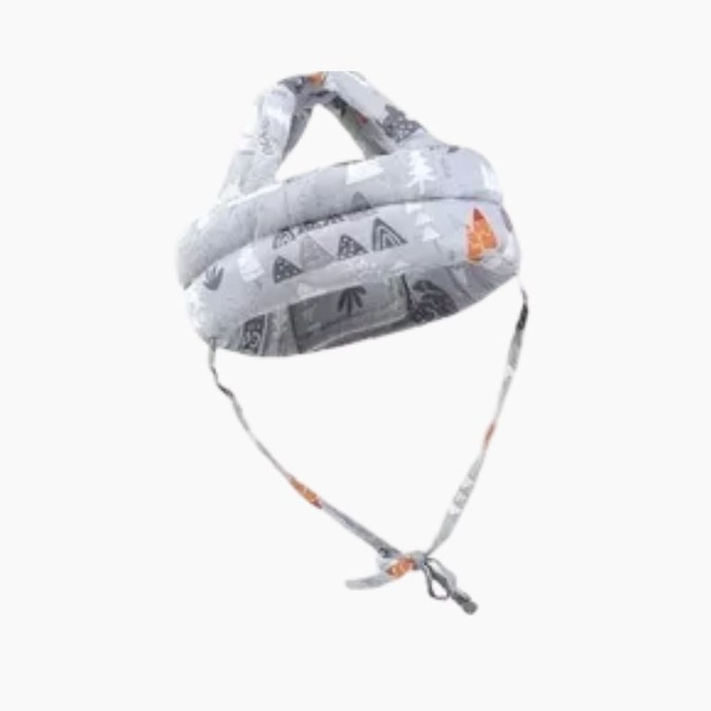 Casco protector para aprender a gatear y caminar gris