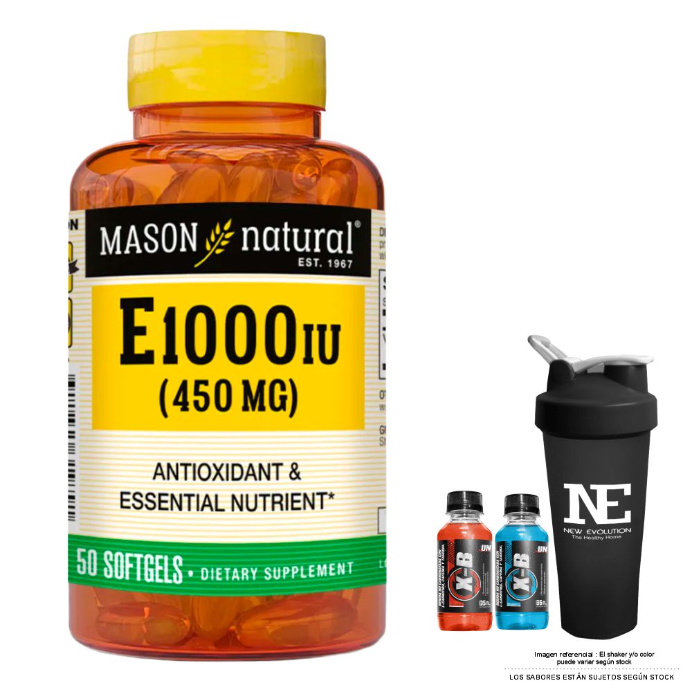 VITAMINAS MASON NATURAL - VITAMINA E-1000 UI (450 MG) (50 SOFTG) + SHAKER