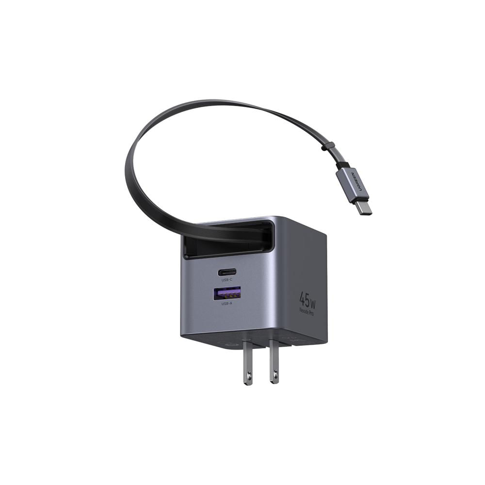 UGREEN Cargador 45W GaN con cable retráctil USB-C carga rápida compacto y portátil X614 - 65821