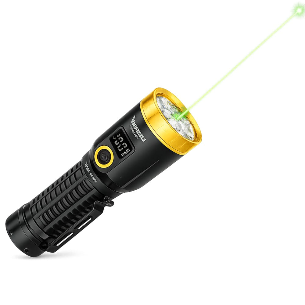 Linterna De Metal Luz Blanca Y Lazer Verde 3000 Metros