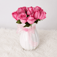 Florero Emma - Rosas rosadas- Arreglo de flores