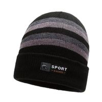 Beanie Chullo unisex Esqui Sports con rayas - Lila