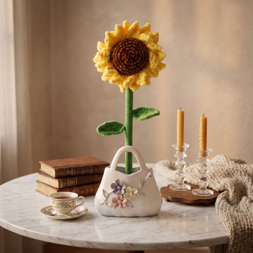 Girasol Gigante Tejido a Mano 45 cm