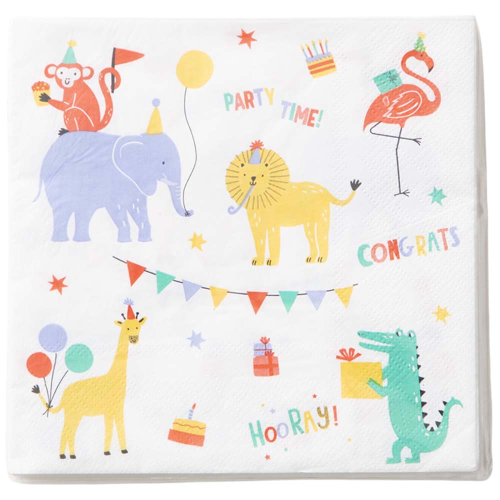 Pack de 8 Servilletas Animal Party CLASS&WORK