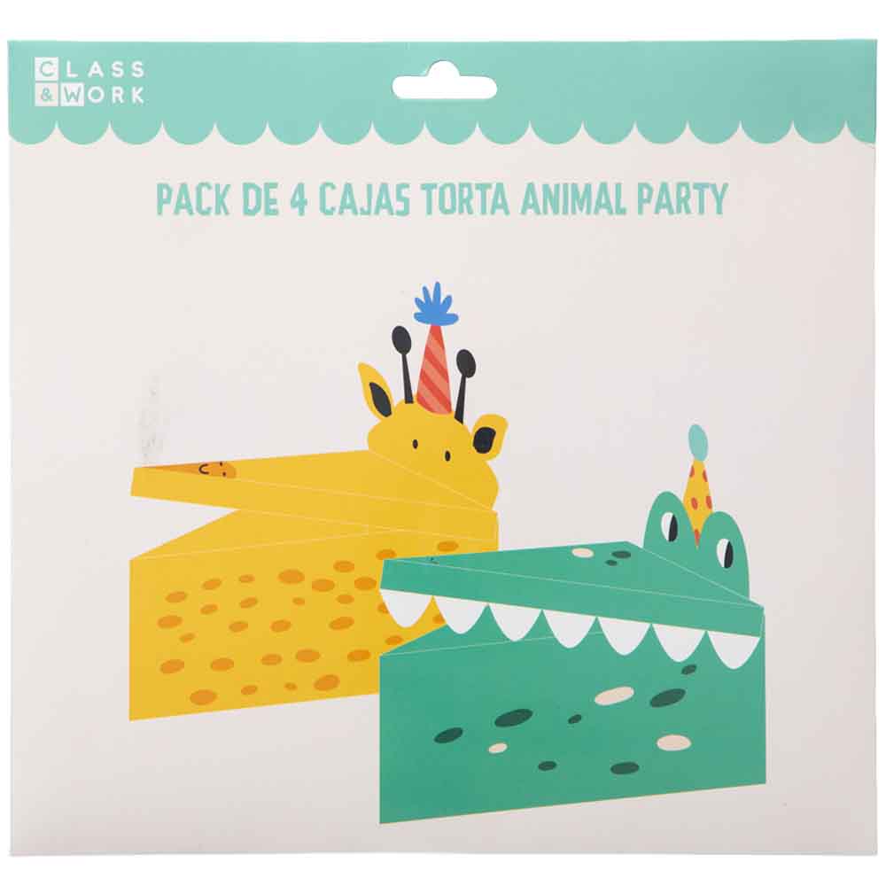 Pack de 4 Cajas para Torta Animal Party CLASS&WORK