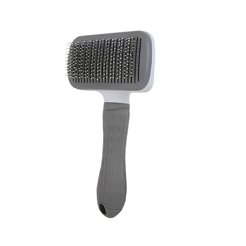 Peine Removedor de Pelo para Mascotas con Expulsor Rectangular Color Gris