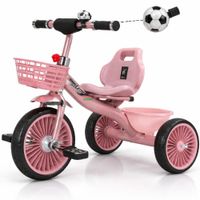 TRICICLO LUXURY PARA NIÑOS CON CANASTILLA-ROSADO