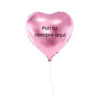 Globo Corazón Rosado Personalizado con Helio