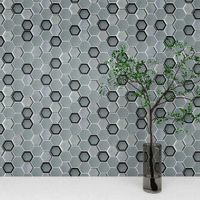 Mosaico Hexágono Vidrio Gris 33.2x25.5cm Orange - Venta por unidad