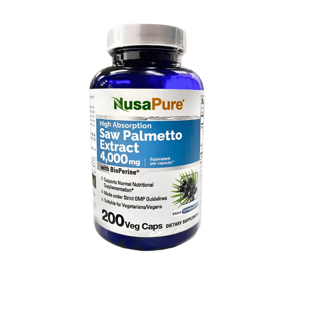 NusaPure Saw Palmetto 4000 mg  Soporte Avanzado para el Hombres Vegetarianas con BioPerine