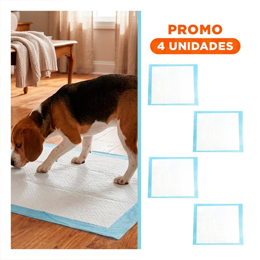 Pack4 Equipo de Piso 60x60 Talla L Celeste para Perros en Hogar Interior Y+Regalo Sticker