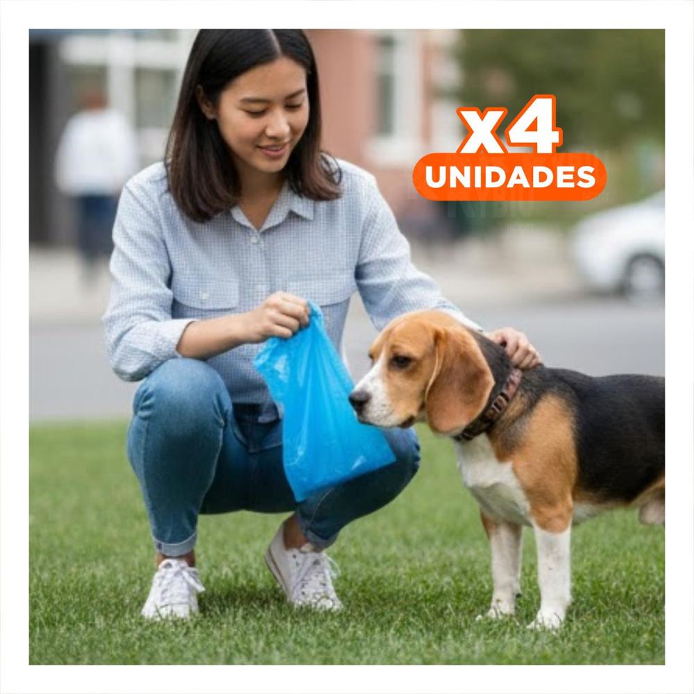 Pack4 Suministros para Bolsas Pet Azul para Uso Diario en Hogar