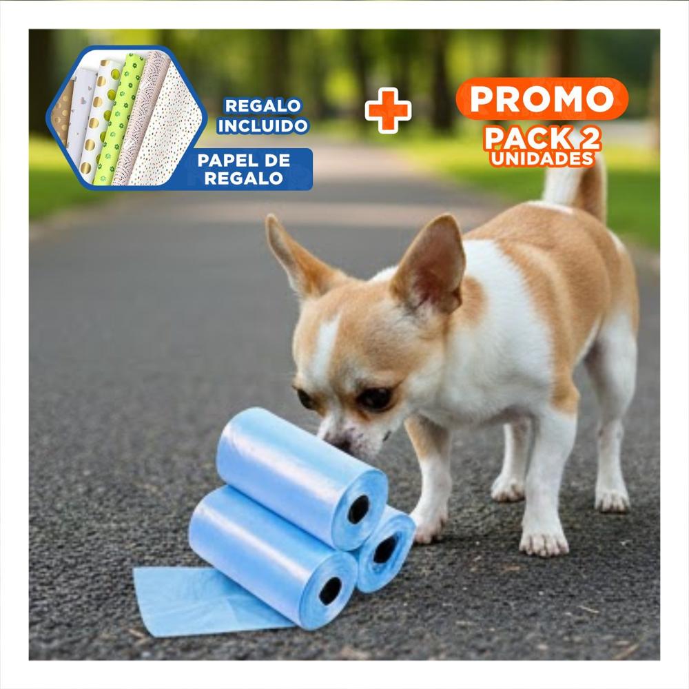 Pack2 Recambios de Bolsas Pet Azul Comodos y Duraderos Y+Papel Regalo