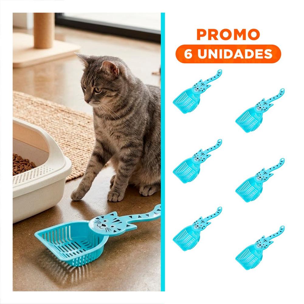 Pack6 Utensilio Resistente Cara De Gato Azul Para Jardin Y Hogar Festivo