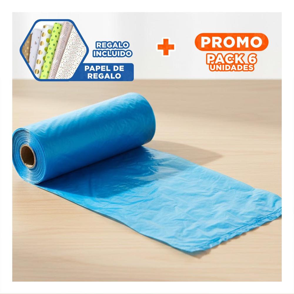 Pack6 Suministros de Bolsas Pet Azul con Material Resistente y Durable Y+Papel Regalo