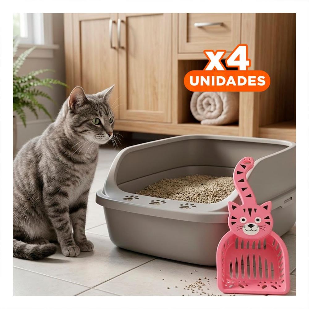 Pack4 Utensilio Cara De Gato Rosado Para Hogar Y Jardin Decoracion Festiva