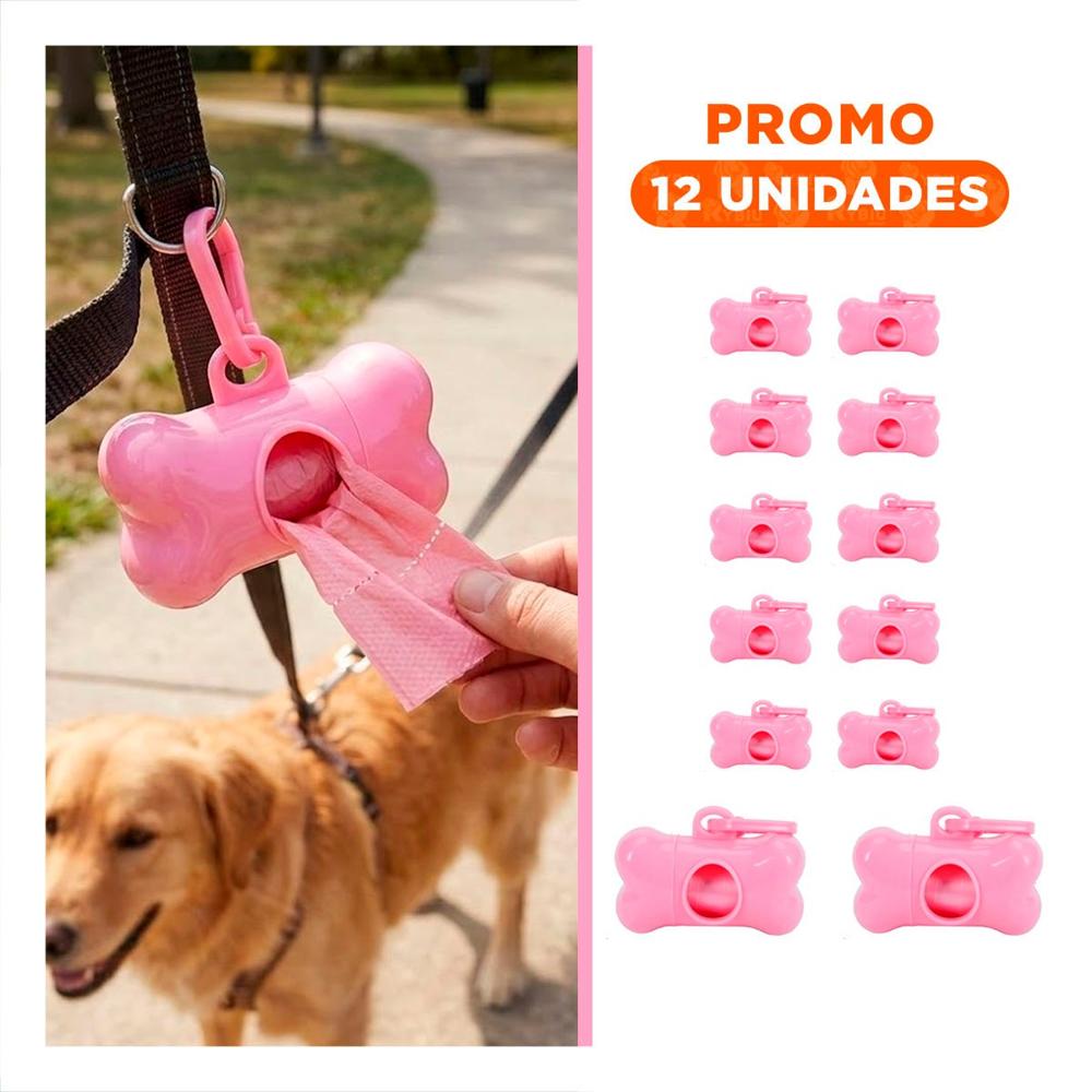 Pack12 Elemento Funcional con Bolsa de Desecho y Protector Tipo Hueso Rosado Y+Regalo Sticker