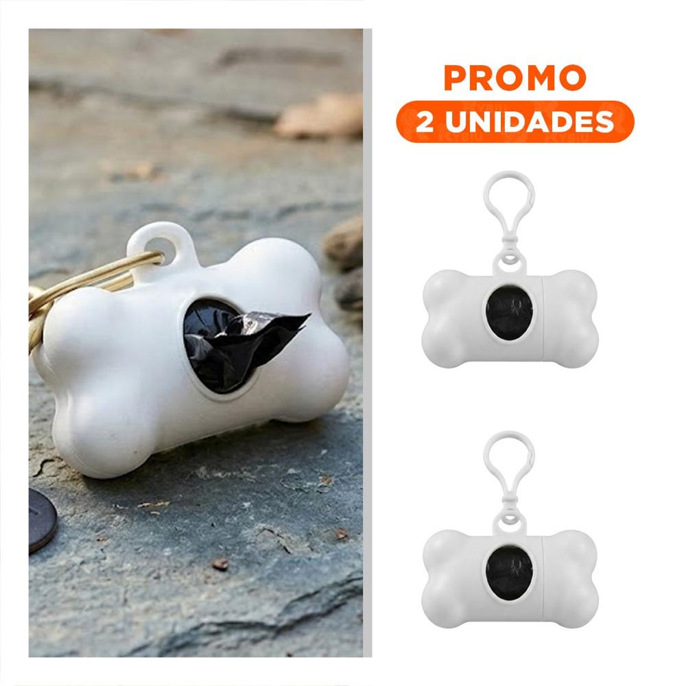 Pack2 Porta Bolsas Blanco para Mascotas con Sujecion Segura