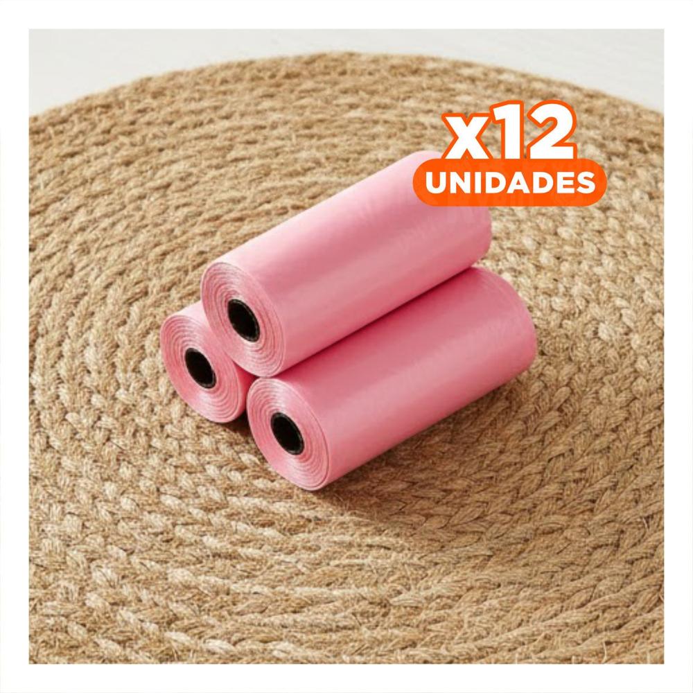 Pack12 Recambios de Bolsas Pet Rosado Comodos y Duraderos