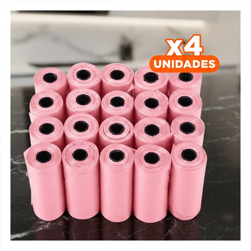 Pack4 Complementos para Bolsas de Desechos Pet Rosado Seguros y Practicos