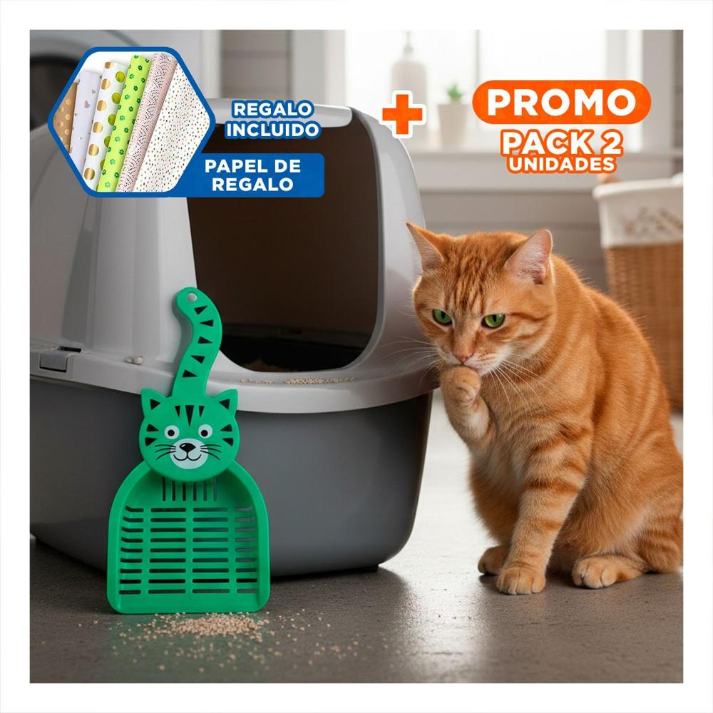 Pack2 Espatula Cara De Gato Verde Para Jardin Y Decoracion Navidad Casa Y+Papel Regalo