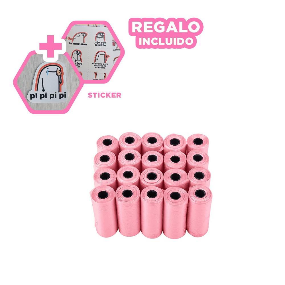 Pack de Bolsas Pet Rosado para Mascotas y Uso Cotidiano Y+Regalo Sticker