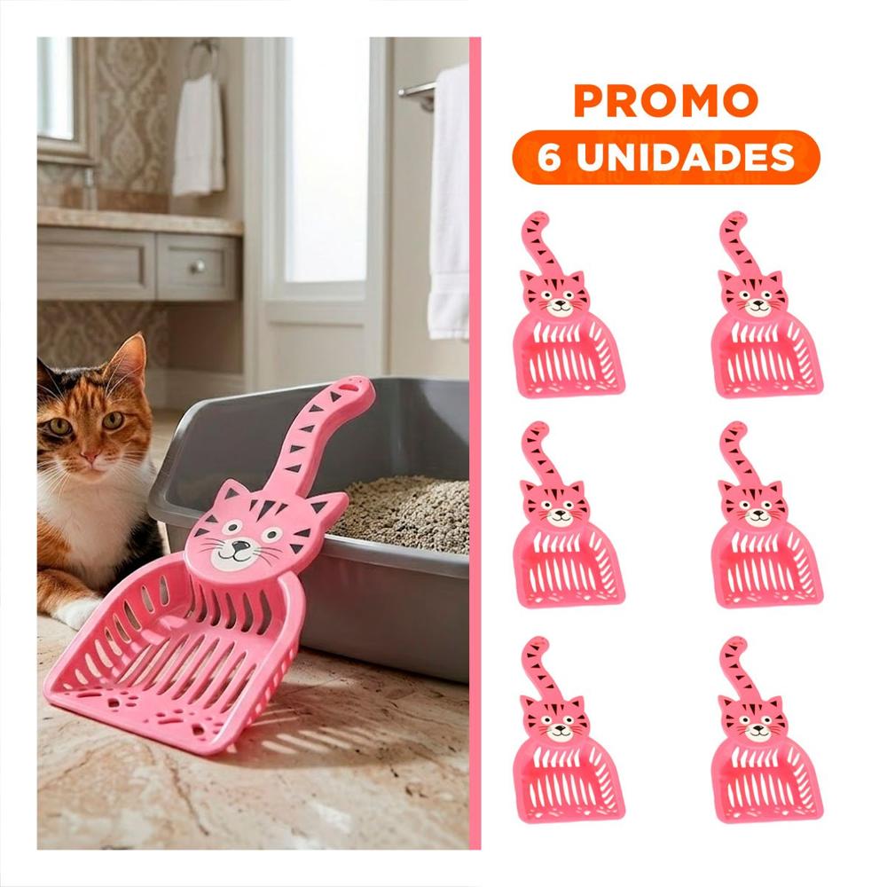 Pack6 Cucharon Cara De Gato Rosado Para Hogar Y Jardin Casa Navidad